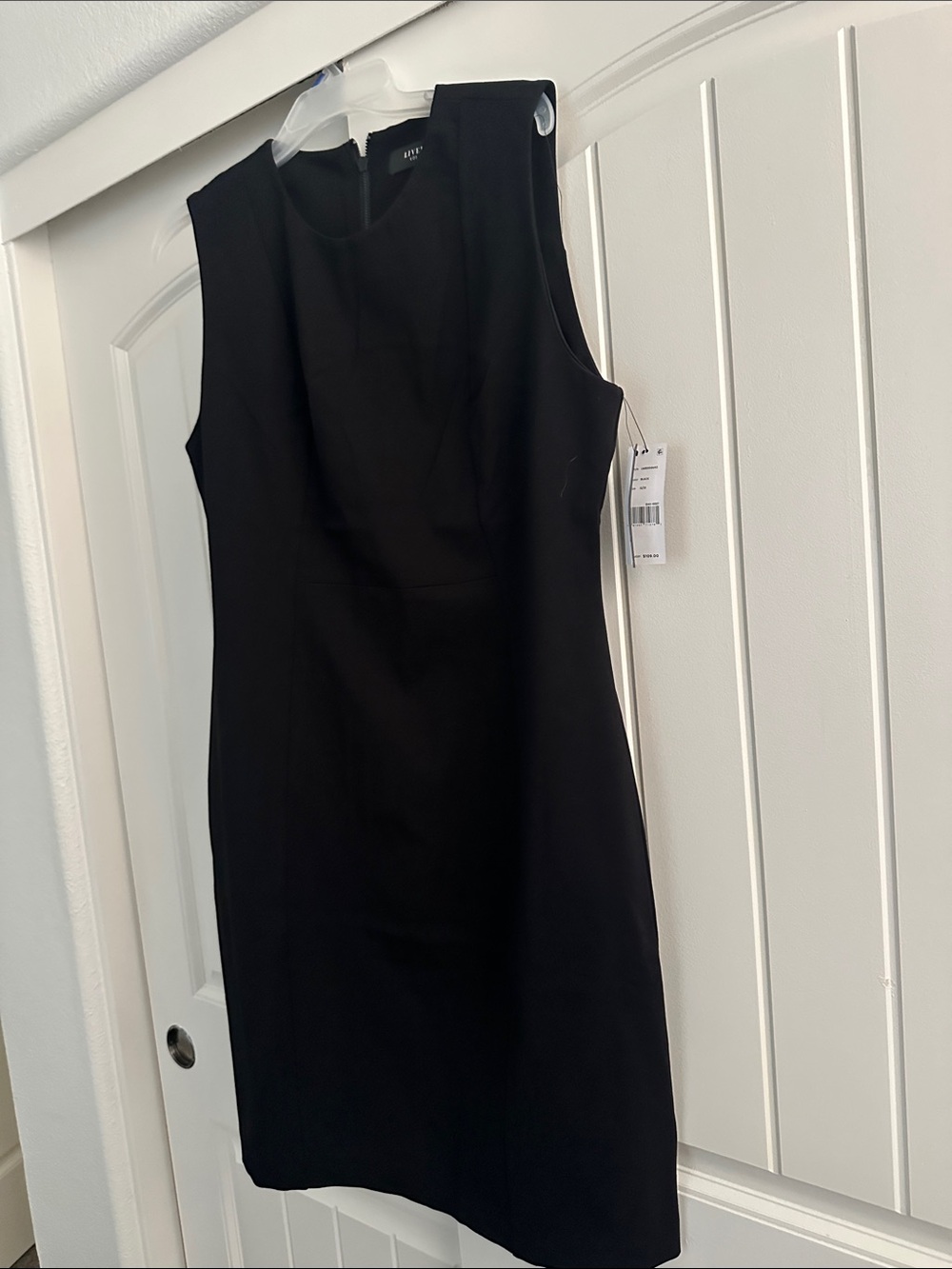Liverpool Black Sleeveless Sheath Work Dress